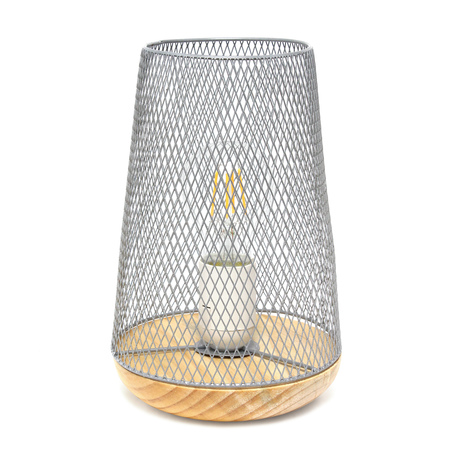 SIMPLE DESIGNS Gray Wired Mesh Uplight Table Lamp LT1074-GRY